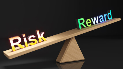 putting a greater emphasis on reward than risk in order to protect capital,business investment finance,3d rendering