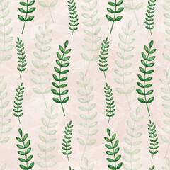 Seamless pattern of watercolor tropical leaves