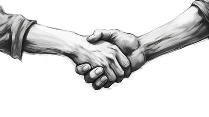 A detailed vector sketch of two friends holding hands with intertwined fingers, showcasing the trust and support they have for each other on this special day,  AI Generated