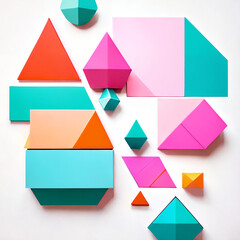 minimalistic modern geometry shape composition with generative AI technology