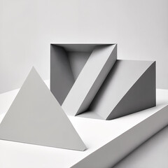minimalistic modern geometry shape composition with generative AI technology
