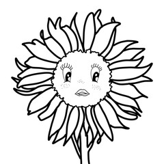 sunflower sketch with different expression