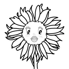 sunflower sketch with different expression
