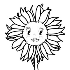 sunflower sketch with different expression