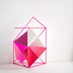 minimalistic modern geometry shape composition with generative AI technology