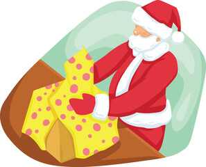 Illustration of Santa Claus with Gifts. Holiday. Christmas. Holiday.