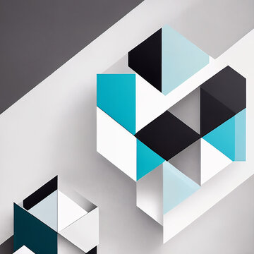 minimalistic modern geometry shape composition with generative AI technology © lord_photon