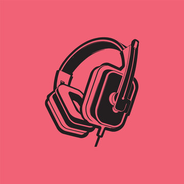 Headphone icon shape in black and white