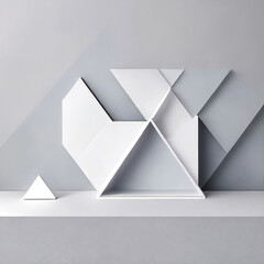 minimalistic modern geometry shape composition with generative AI technology