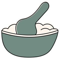 baby porridge icon set hand drawn doodle vector illustration