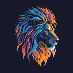 Lion head t-shirt printing design Illustration