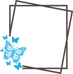 frame with butterfly patterned 