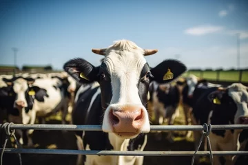 Selbstklebende Fototapeten Portrait of a cow at farm © Muh