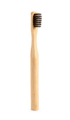 Bamboo tooth brush on white background