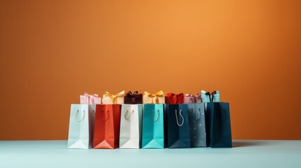 Eco-Conscious Shopping, Reusable Shopping Bags Displayed with Plenty of Copy Space for Your Message, generative ai.