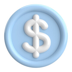 3D dollar sign. 3D illustration.