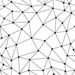 black white Polygonal mesh seamless pattern