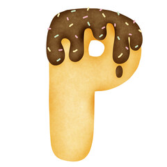 chocolate cookie alphabet P