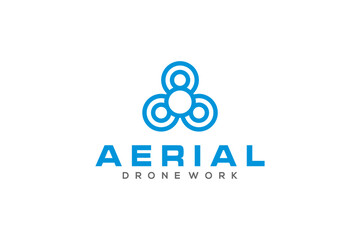 Aerial drone logo design modern technology abstract icon symbol
