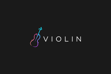 Violin music jazz logo design musical instrument studio icon symbol