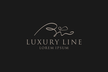 R letter luxury logo design salon spa brand identity or jewelry name