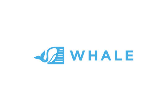 Whale note icon symbol logo design business internet app technology illustration 