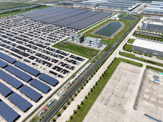 parking lot with solar panels
