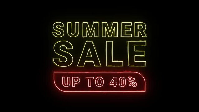 Summer Sale up to 40% . Intro for summer sales. Perfect video for summer sales, online stores, any online sales and other. For overlay.	