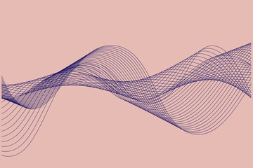 Backdrop Pattern Line in Style Retro 1960, 1970. 3d Abstract  Sound Wave for Banner, Poster, Social Media, Header, Cover. Geometric Vector Design Vibration Frequency for Music, Party, Technology.