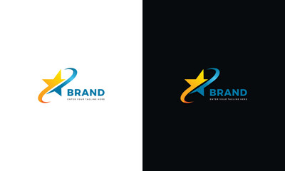 Obraz premium Tech star logo design template. Graphic vector