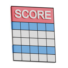 3D illustration of golf scoreboard and results