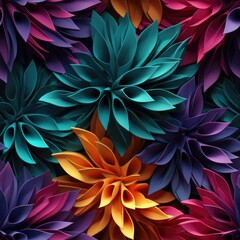 Texture consisting of flowers, 3D effect