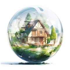Country house in a soap bubble