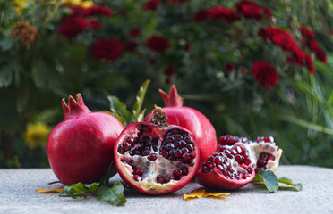 Red pomegranate fruit