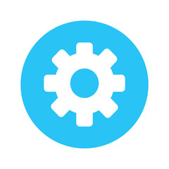 settings icon in a blue circle