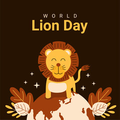 world lion day poster template