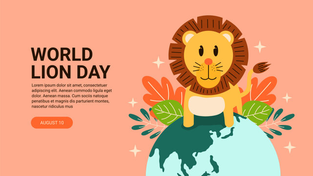 world lion day banner template