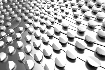 Abstract silver spiky background. Pointy, shiny made of aluminum are rushing through several pieces, spinning in circles. Generative AI.