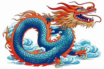 Illustration of the Chinese dragon, the symbol of the year. Generative AI