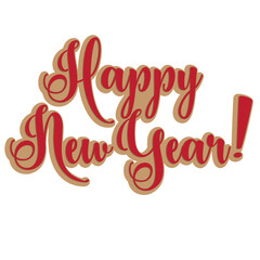 Happy new year greetings word art