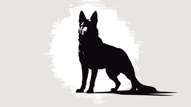 recommend clip art: Silhouette of a German shepherd dog.