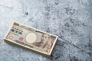 Japanese banknotes on vintage background