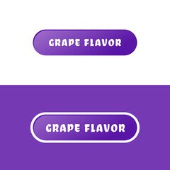 Fototapeta premium Grape flavor label or Grape flavor sign design element. Simple Grape flavor label vector for product packaging design element. Grape flavor sign for packaging design element.