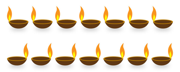 Set Of Diyas For Diwali Decoration