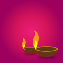 Traditional Diya For Diwali Background
