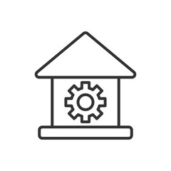 smart house gear icon sign symbol vector icon