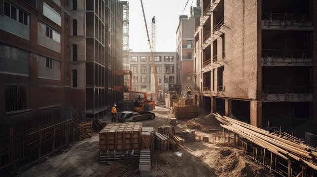 Construction site. production of apartments, social housing.