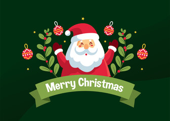Illustration vector Merry Christmas greeting card, Background, Banner, Sticker. Vector eps 10