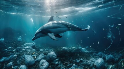 Obraz premium Ocean pollution campaign