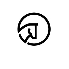 horse head circle logo vector